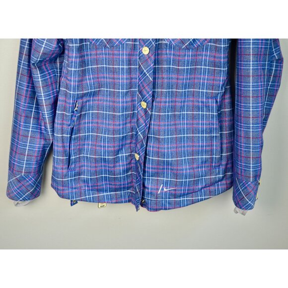 Nike Women's Bellevue Blue Plaid Snowboard Jacket Medium - Picture 5 of 9